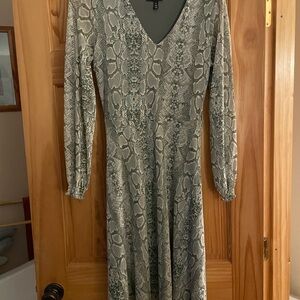 Allison Brittney Long Sleeve Snake Print Dress
